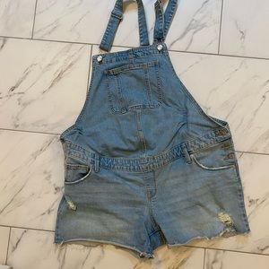 Isabel Maternity Denim Shortalls Overalls
